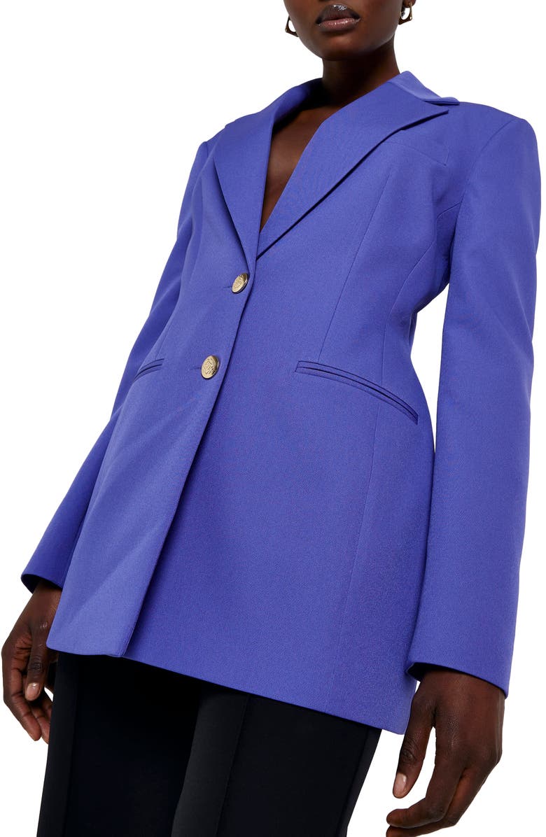 River Island Cinch Waist Blazer, Alternate, color,