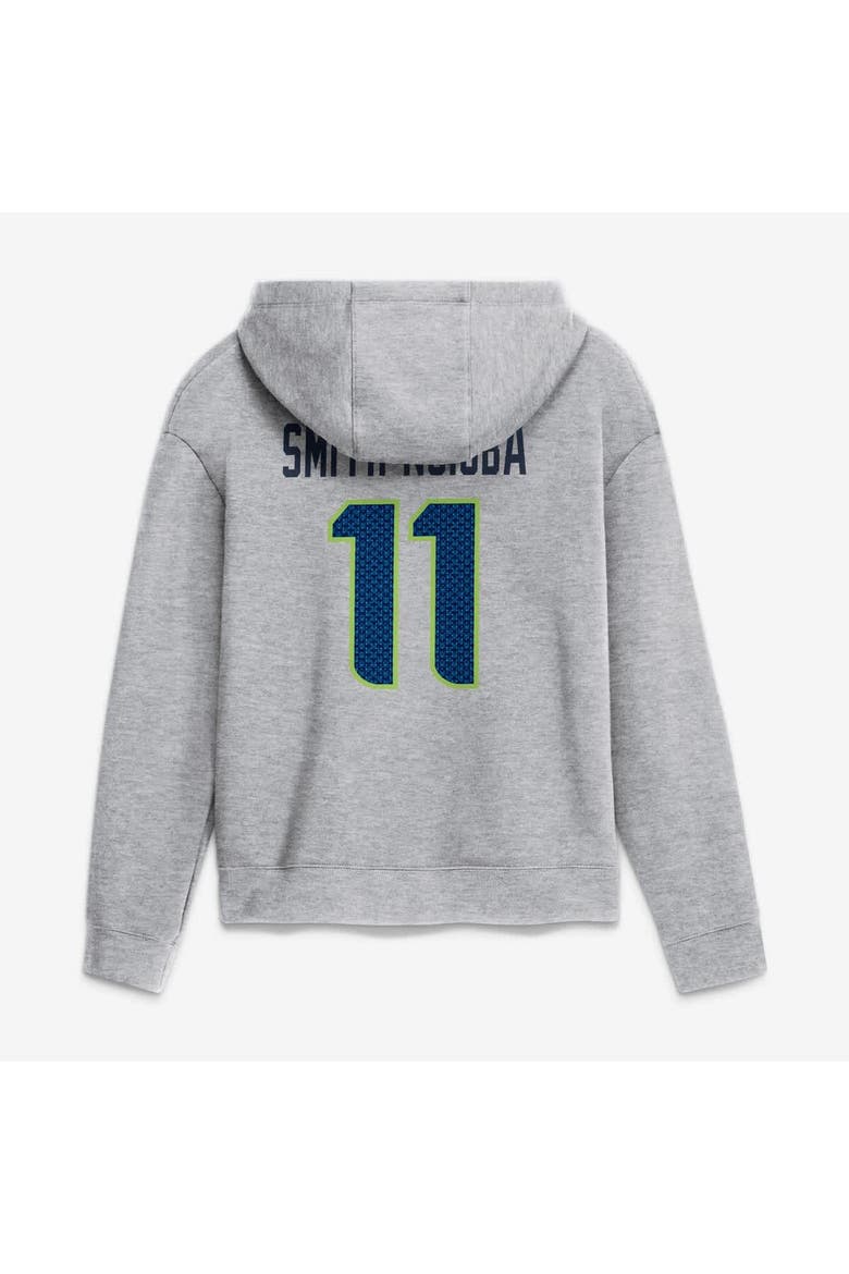 Women's Nike Jaxon Smith-Njigba Heather Gray Seattle Seahawks Super Bowl LX Champions Patch Name & Number Hoodie, Alternate, color, Heather Gray