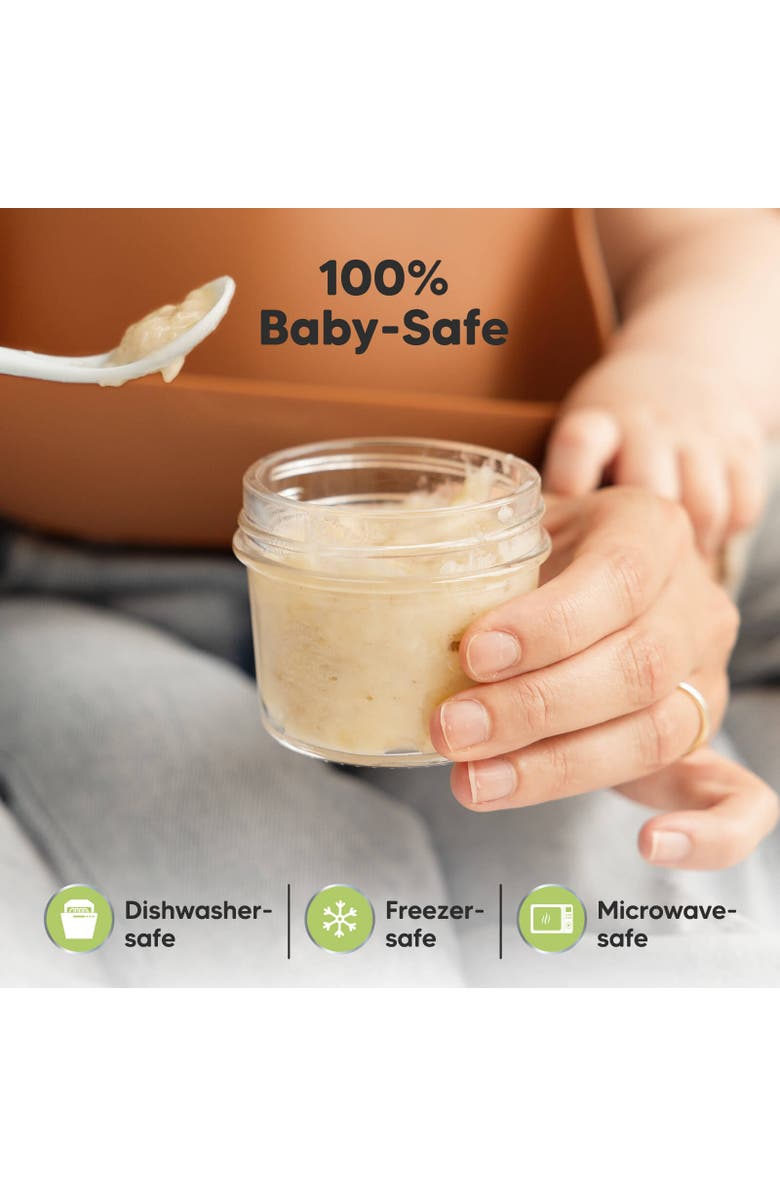 KeaBabies 6-Pack Prep Jars Food Glass Containers, Alternate, color, Sage