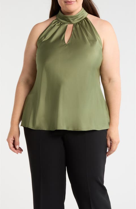 Mock Neck Sleeveless Top (Plus)