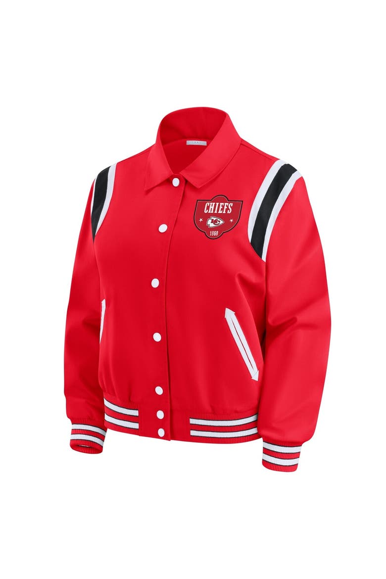 Women's WEAR by Erin Andrews Red Kansas City Chiefs Varsity Lightweight Full-Snap Jacket, Alternate, color, Red