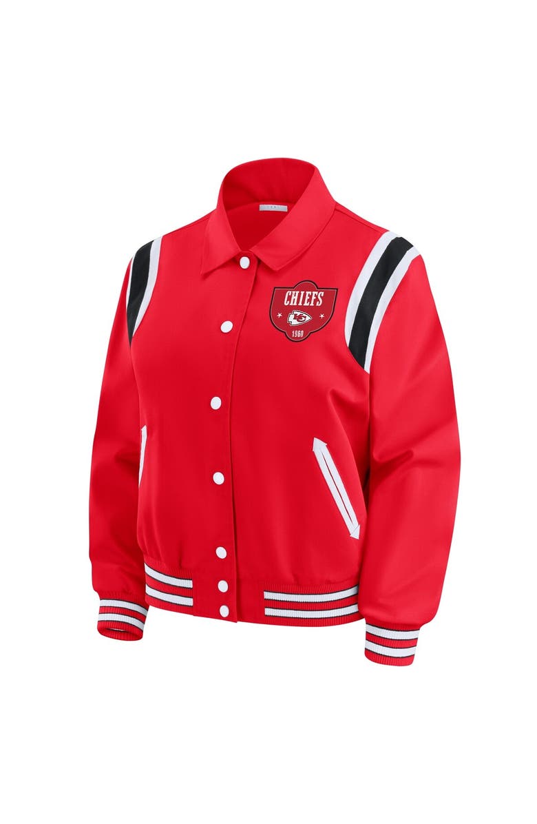 WEAR by Erin Andrews Women's WEAR by Erin Andrews Red Kansas City Chiefs Varsity Lightweight Full-Snap Jacket, Alternate, color, Red