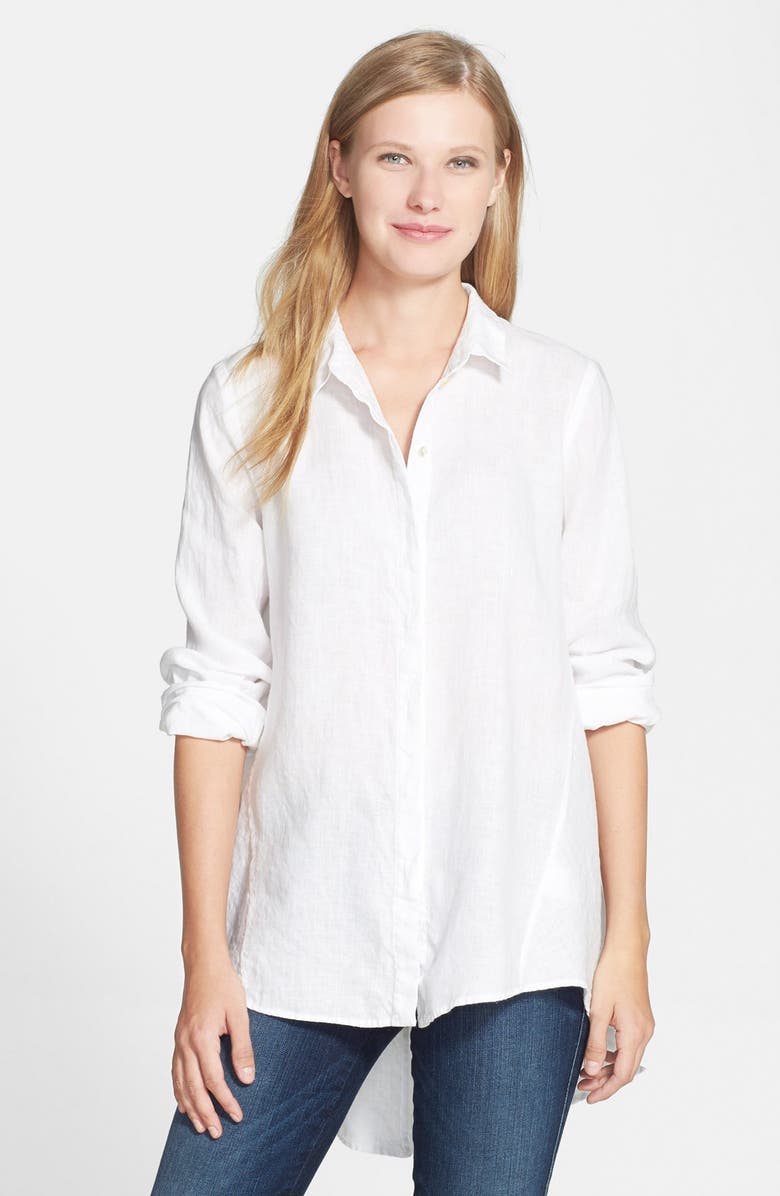 Eileen Fisher Classic Collar Organic Linen Shirt, Main, color,