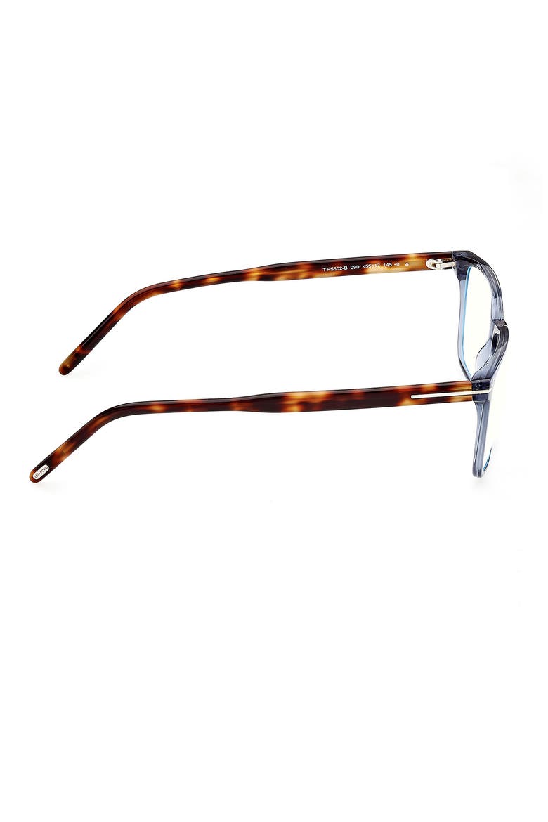 55mm Rectangular Blue Light Blocking Glasses, Alternate, color, SHINY BLUE