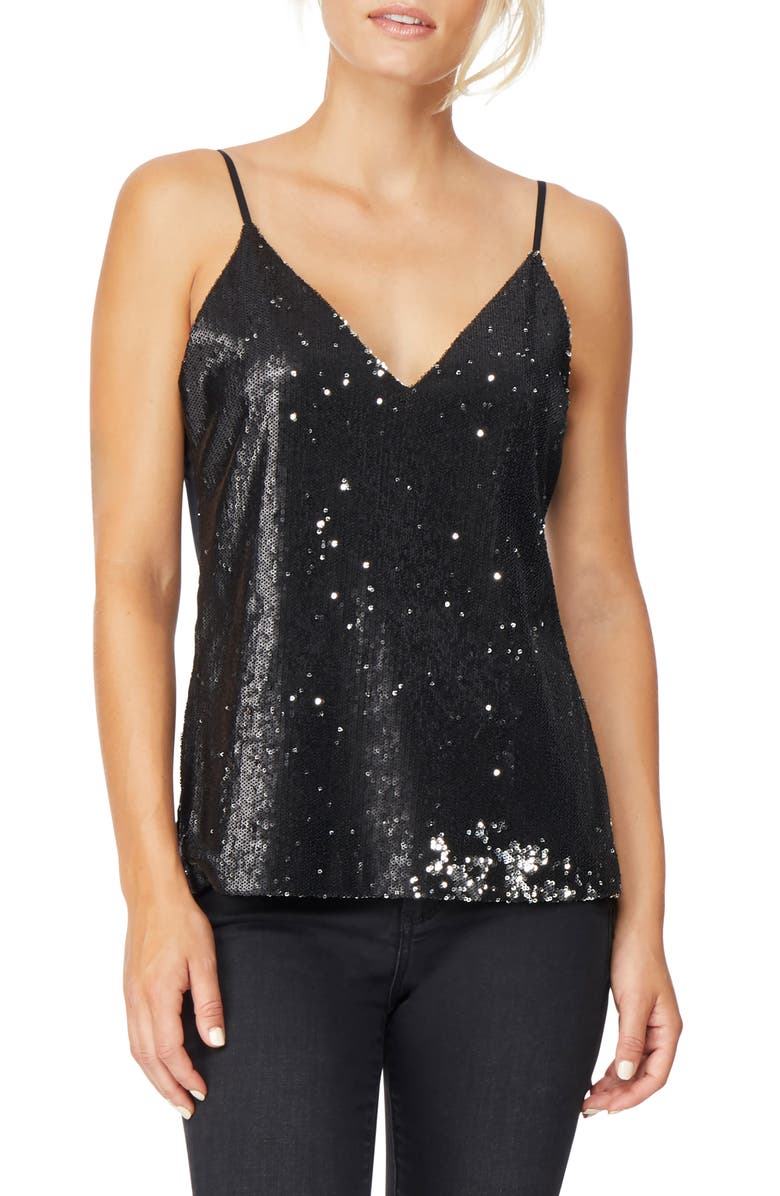 Habitual Mixed Media Reversible Sequin Camisole, Main, color,