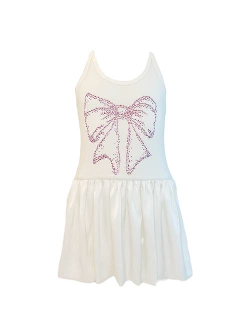 Lola + The Boys Crystal Bow Bubble Dress In Pink