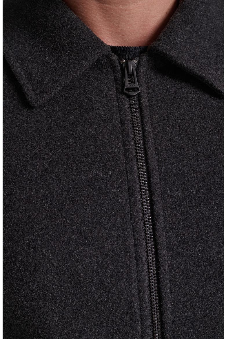 Wool Blend Zip Front Jacket, Alternate, color, CHARCOAL