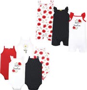 Hudson Baby Cotton Essentials 8-Piece Bodysuit & Romper Collection