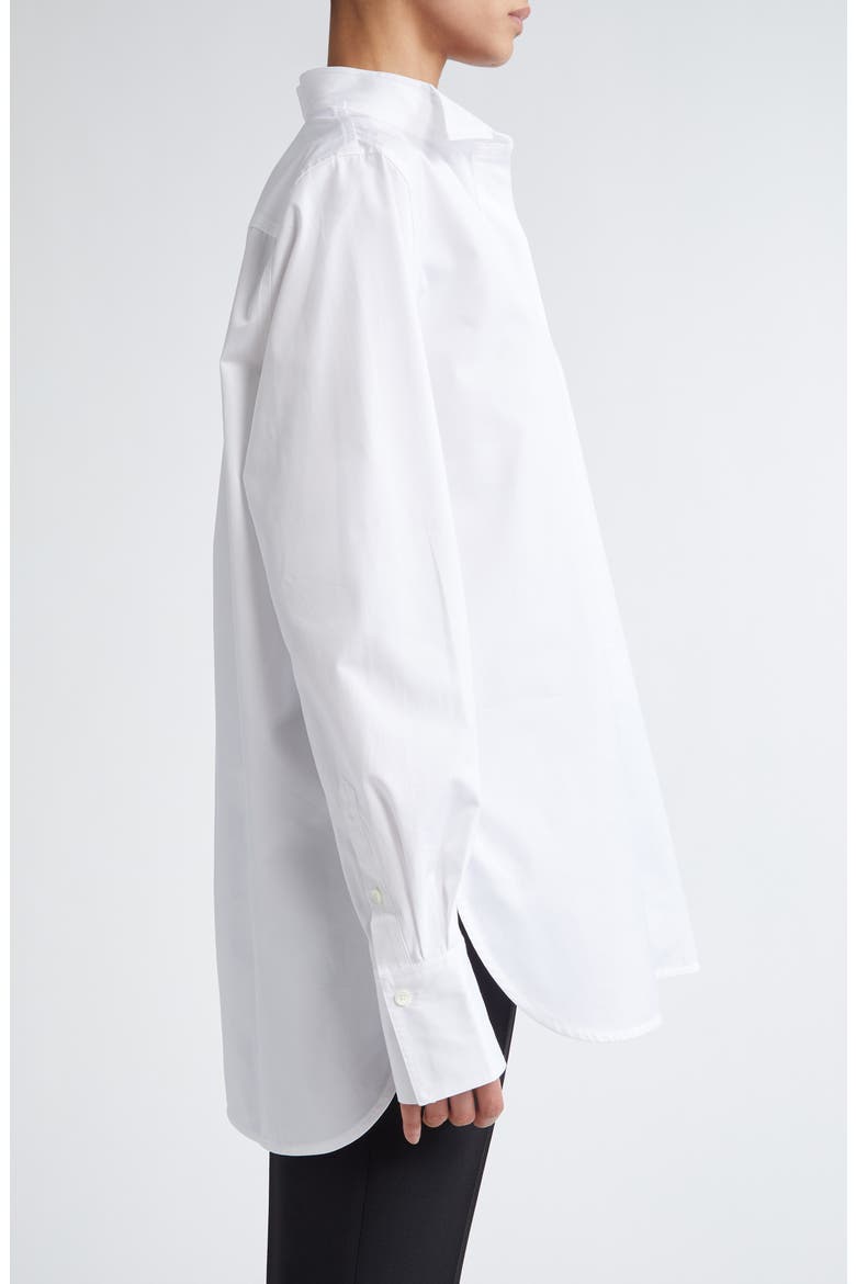 Wingtip Collar Organic Cotton Poplin Button-Up Shirt, Alternate, color, WHITE