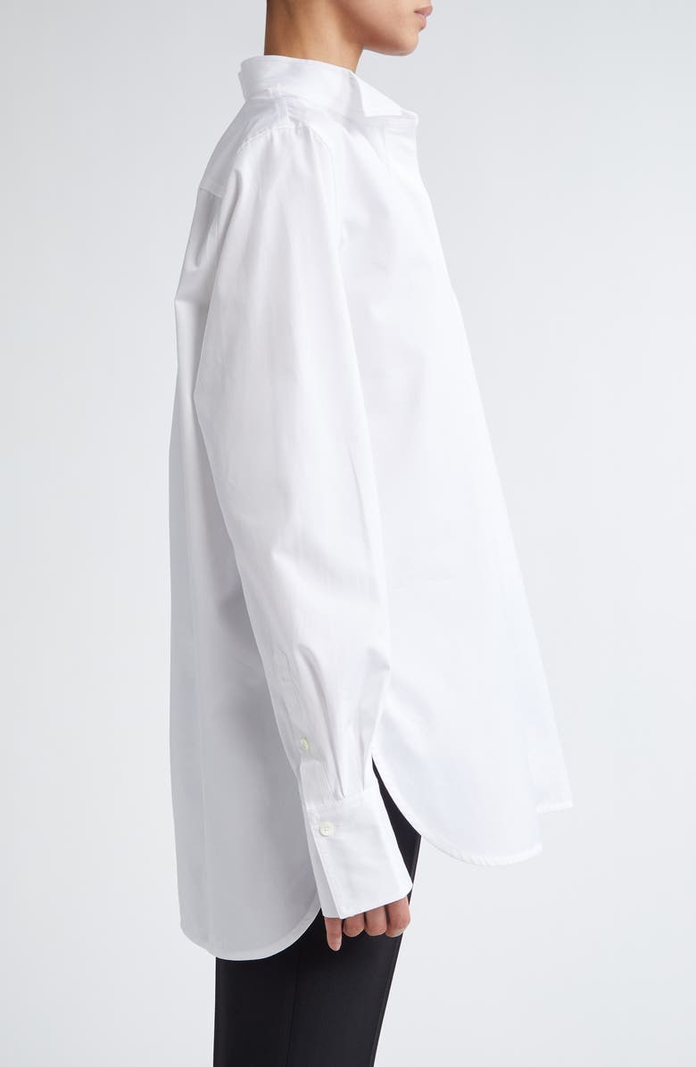 TOTEME Wingtip Collar Organic Cotton Poplin Button-Up Shirt, Alternate, color, White