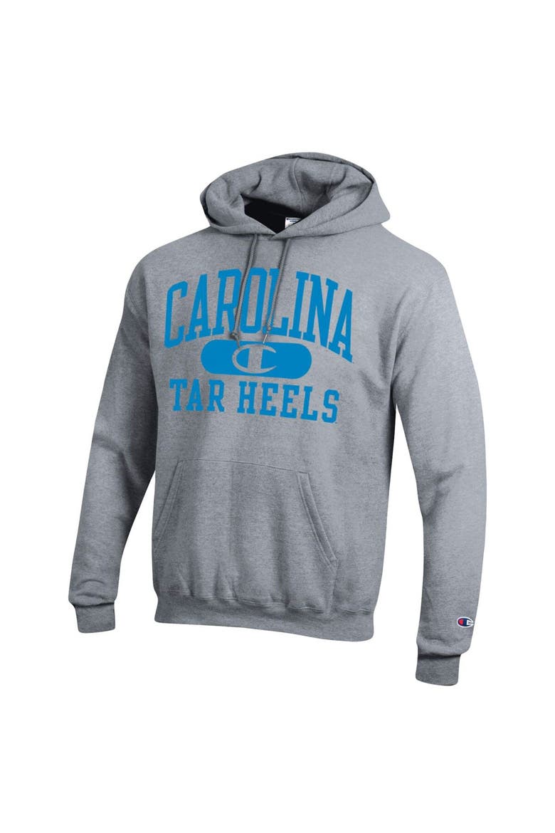 Men's Champion Heather Gray North Carolina Tar Heels Arch Pill Pullover Hoodie, Alternate, color, Heather Gray