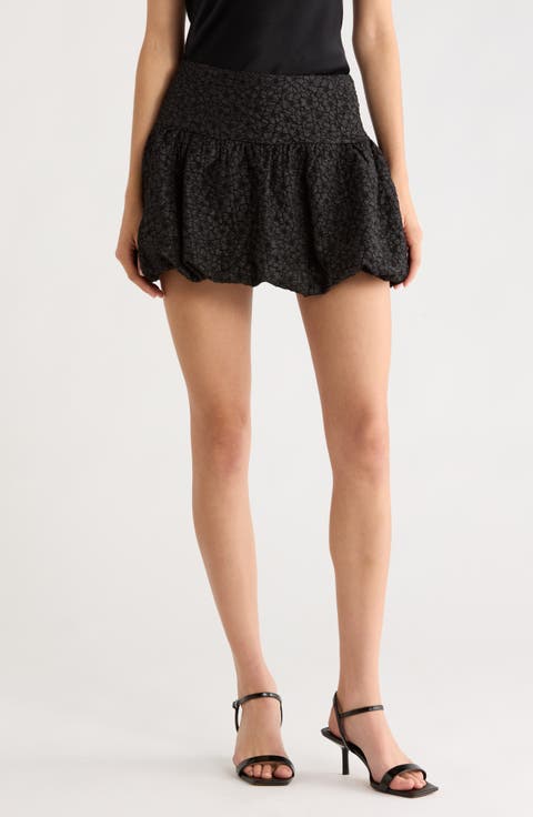 Alea Floral Bubble Hem Miniskirt