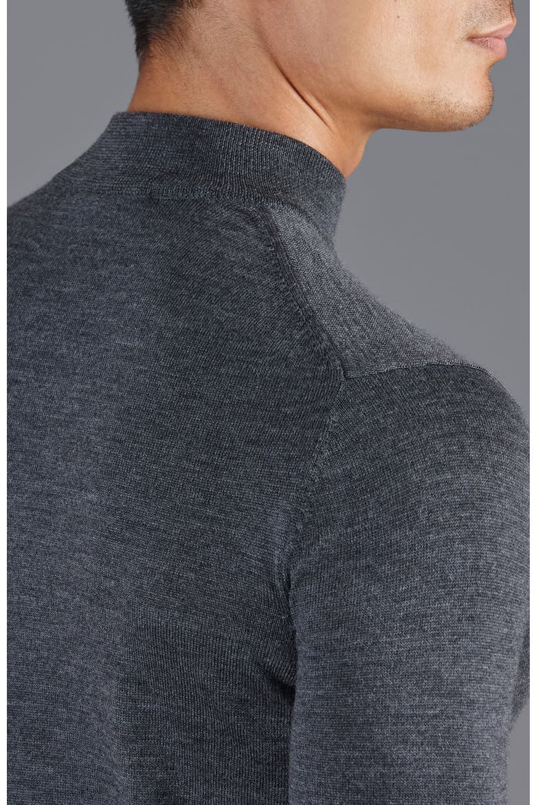 Merino Wool Mock Turtleneck Sweater, Alternate, color, Charcoal