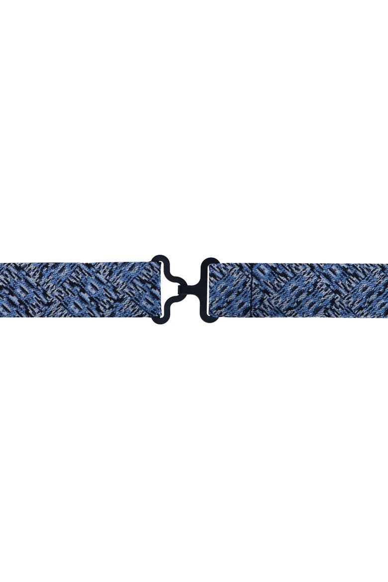 Benito's Blue Basketweave Pattern Silk Novelty Bow Tie, Alternate, color, Light Blue