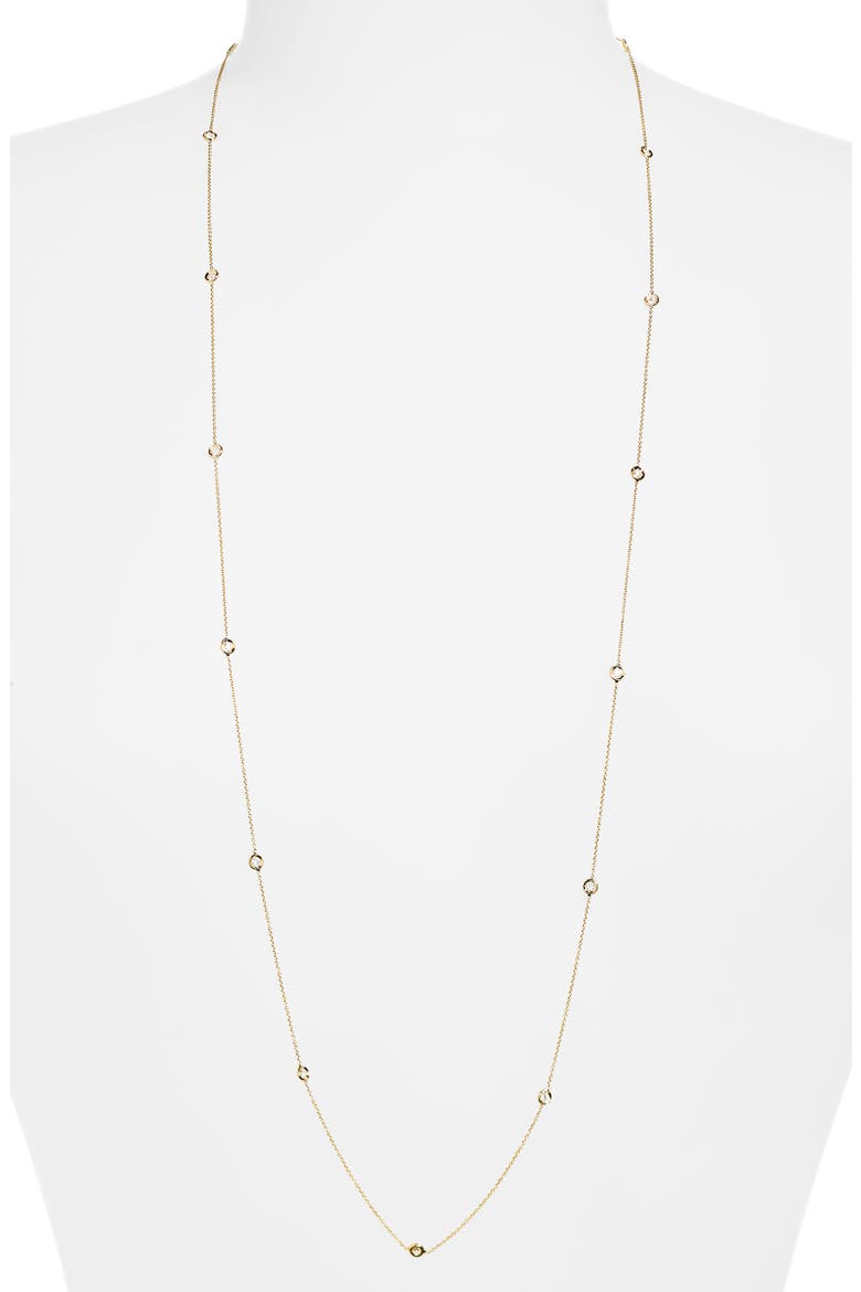 Layered Diamond Station Necklace, Main, color, YELLOW GOLD
