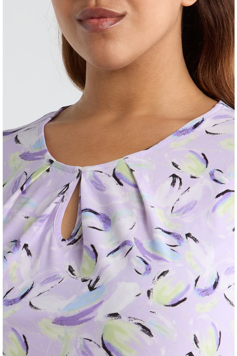 Print Cap Sleeve Top, Alternate, color, LAVNDR MIST
