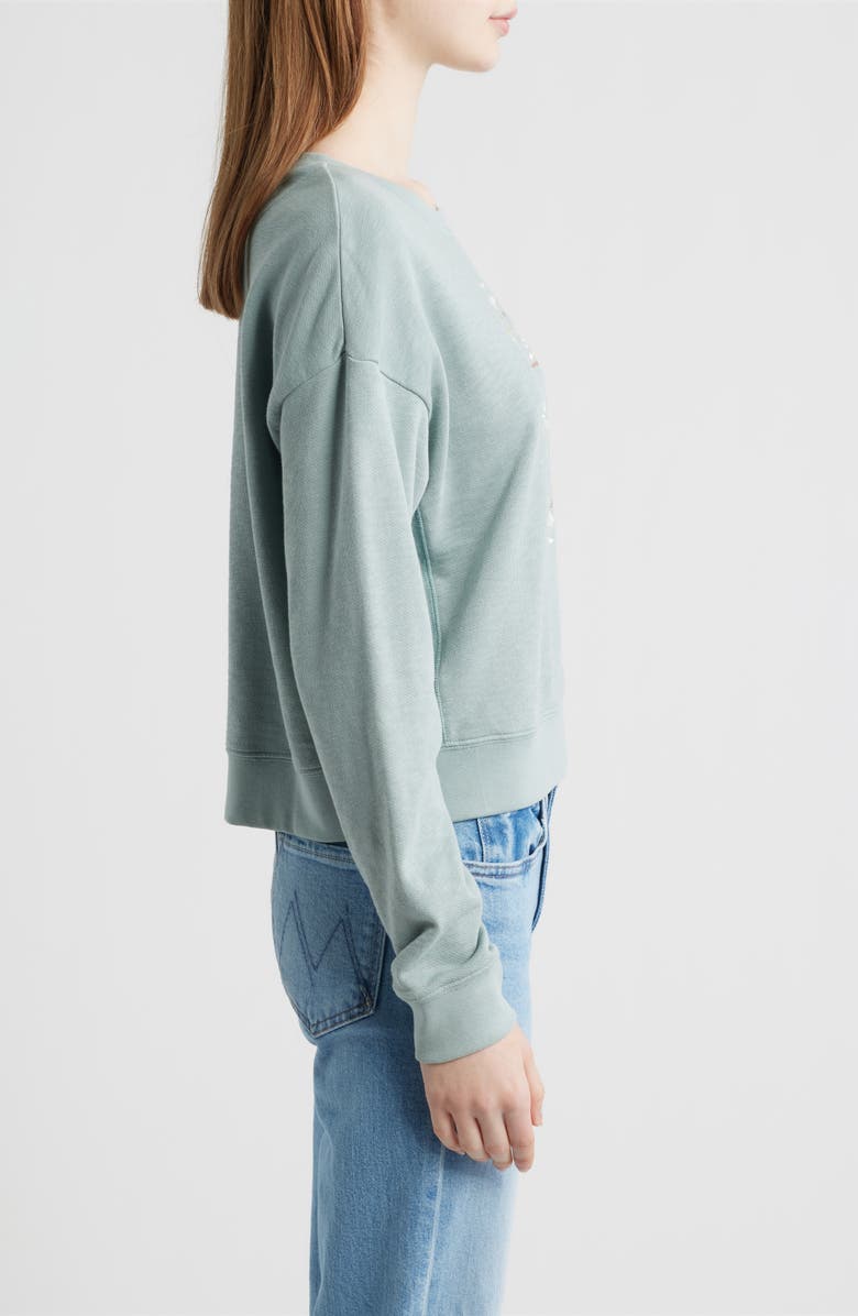 Pendleton Embroidered Cotton Sweatshirt, Alternate, color, Sage