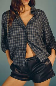 Reformation Andy Plaid Oversize Button-Up Shirt