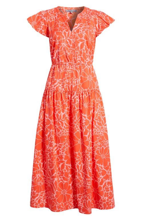 Wit & Wisdom Floral Cotton Blend Dress In Pink/papaya Punch