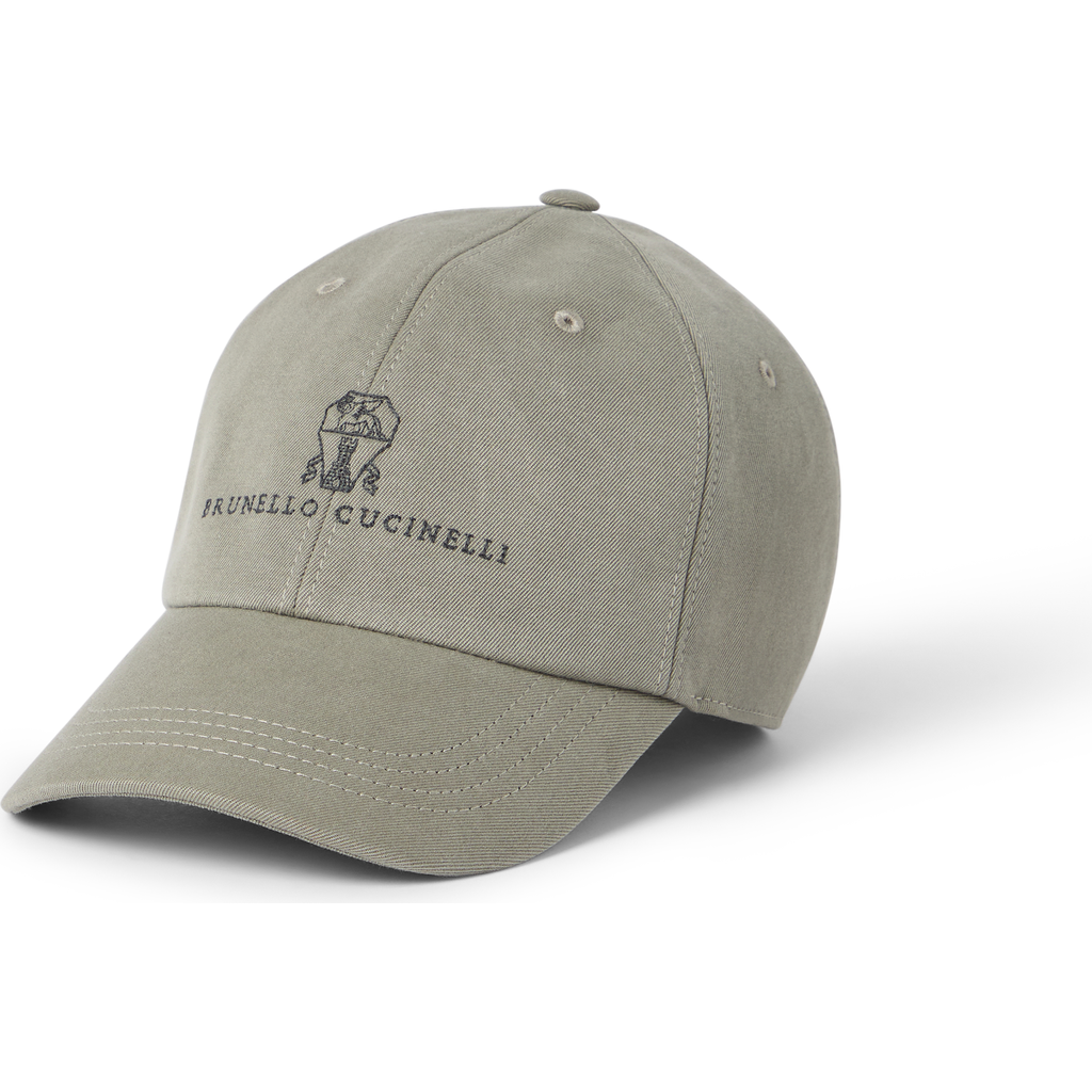 Brunello Cucinelli Embroidered Cotton Baseball Cap In Brown