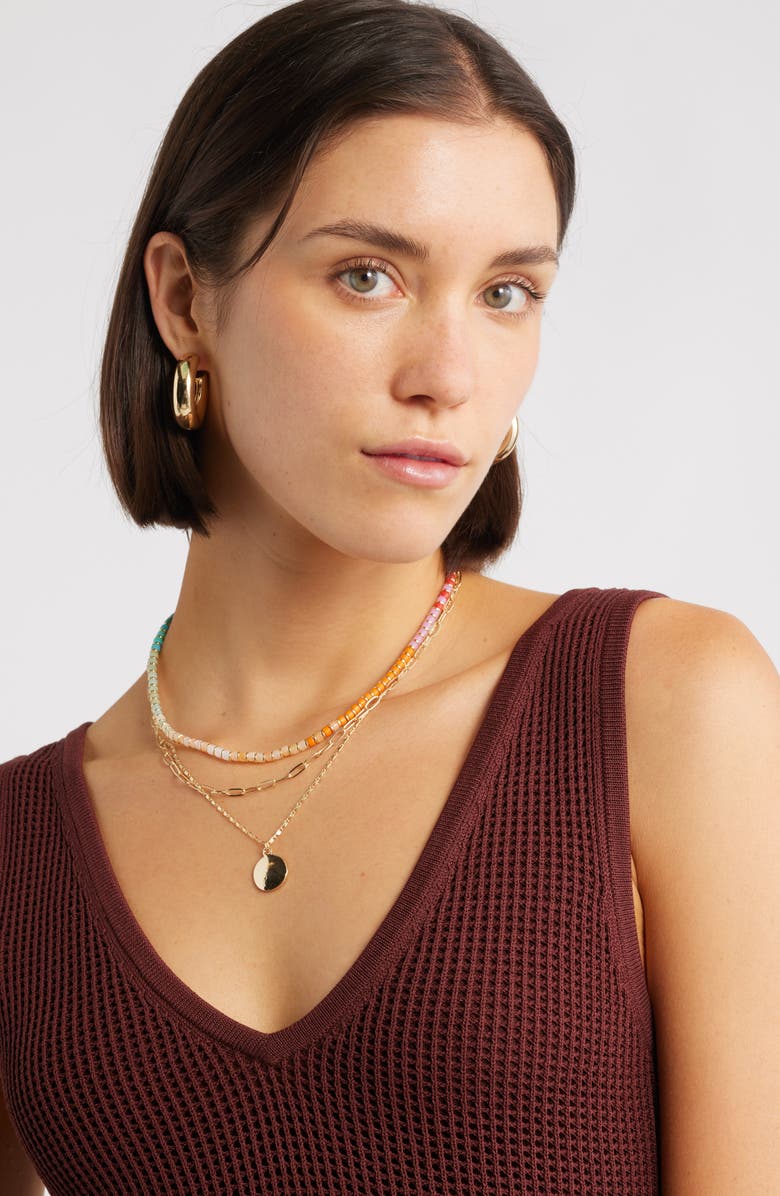 Nordstrom Chunky Tube Hoop Earrings, Alternate, color, Shiny Gold