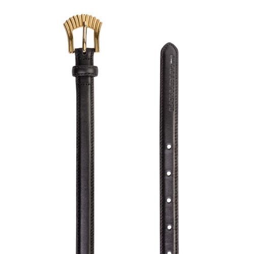 Black Suede Studio Crown Belt In Black/gold