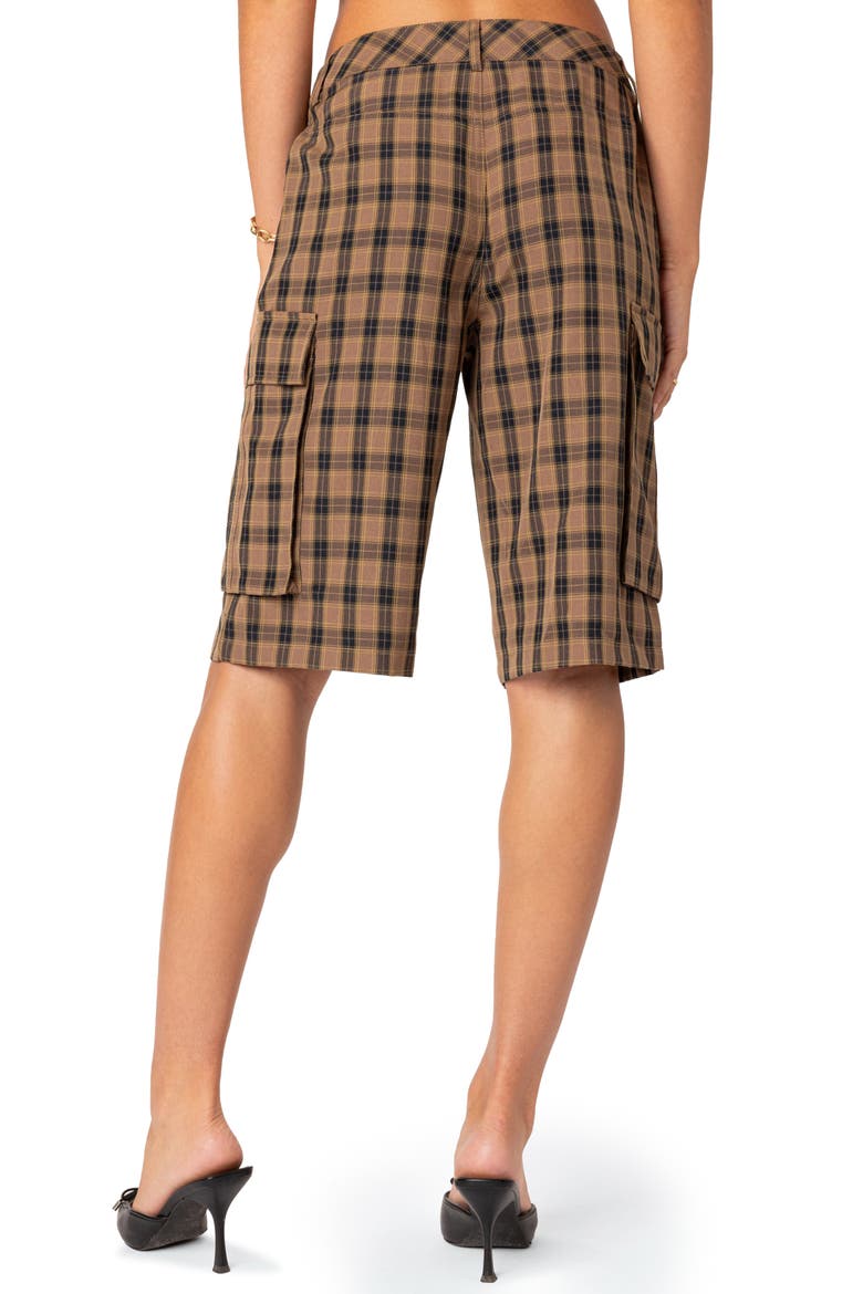 Plaid Cargo Shorts, Alternate, color, BROWN/ BLACK MIX
