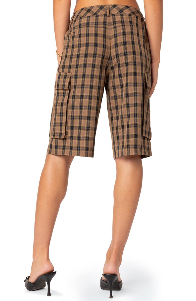 EDIKTED Plaid Cargo Shorts, Alternate, color,