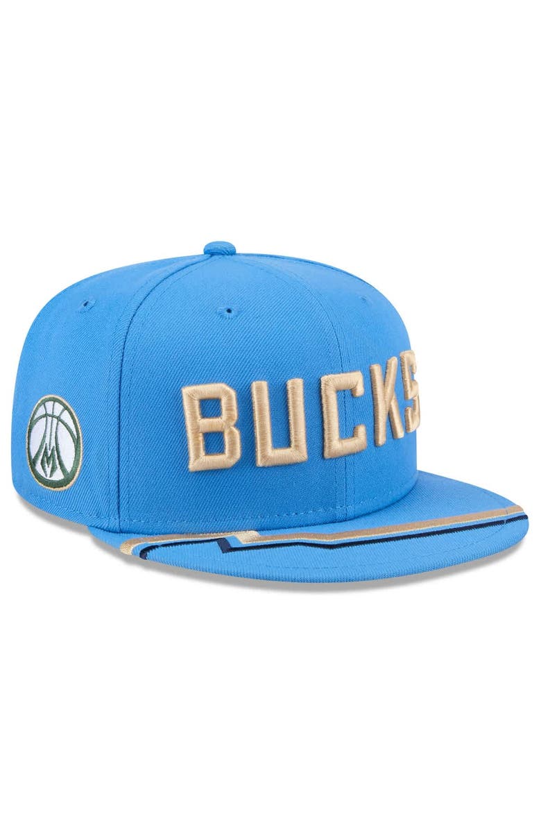 New Era Men's New Era Blue Milwaukee Bucks 2024/25 City Edition 9FIFTY Snapback Hat, Main, color,