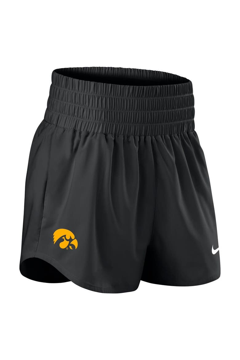 Women's Nike Black Iowa Hawkeyes Performance One Dri-FIT High-Rise Shorts, Alternate, color, Black