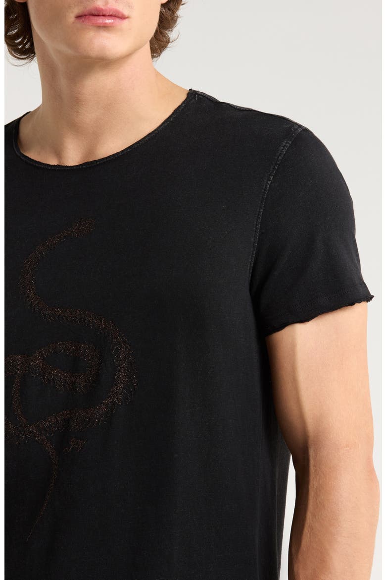 Raw Edge Organic Cotton Graphic T-Shirt, Alternate, color, BLACK