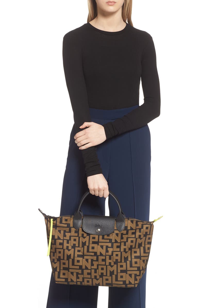 Longchamp Medium Le Pliage Logo Nylon Tote, Alternate, color,