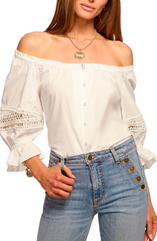 Ramy Brook Rosario Cotton Poplin Embellished Blouse In White