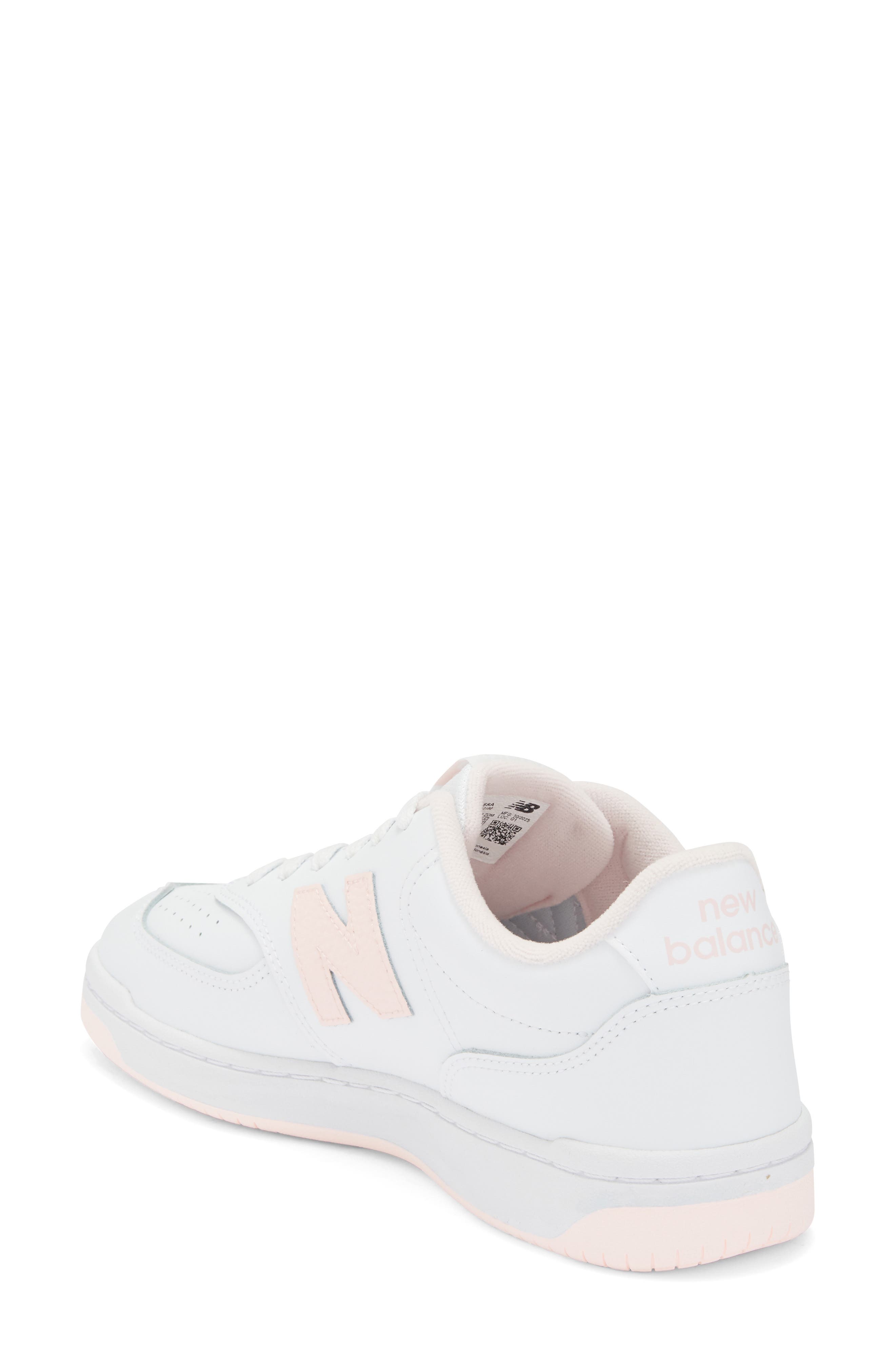 New Balance 080 Sneaker, Alternate, color, White/ Shell Pink