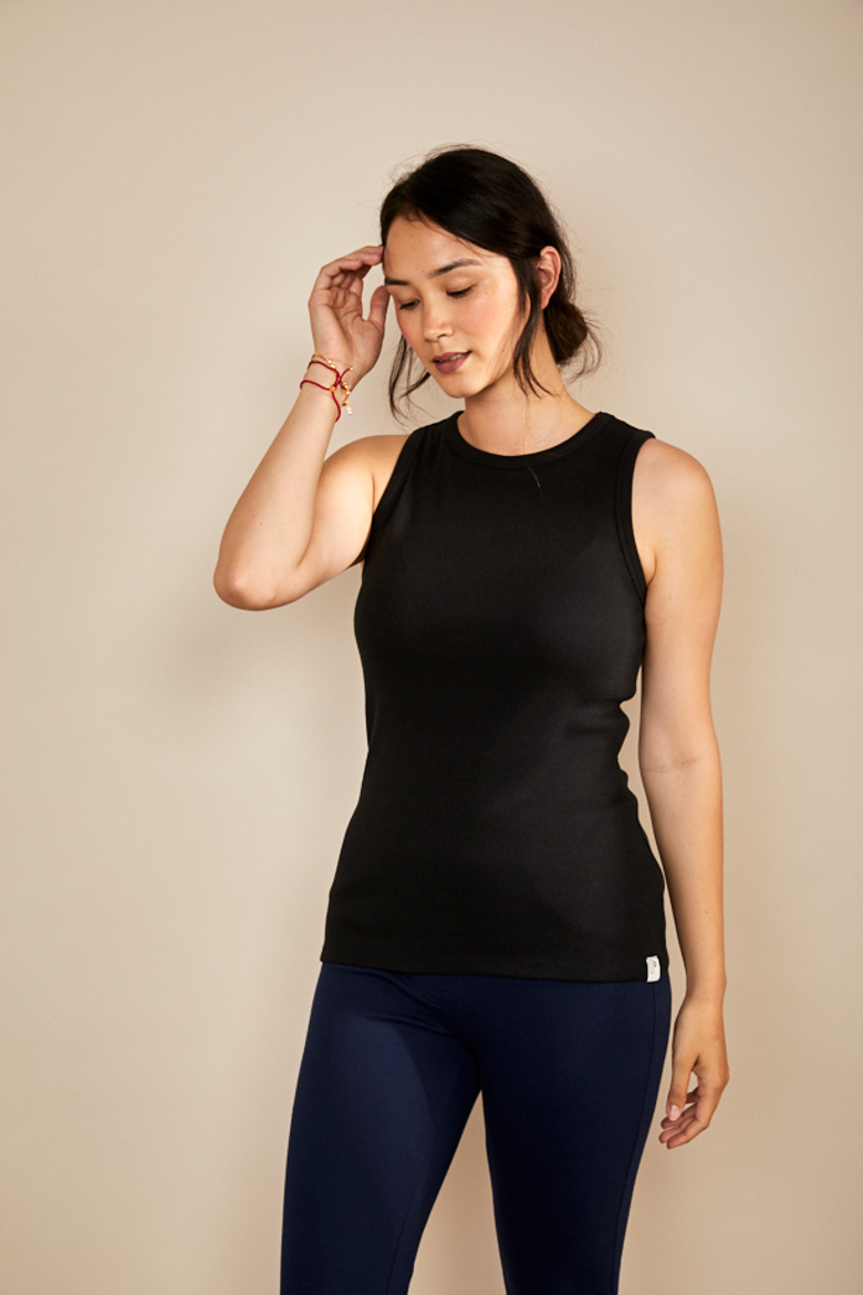 Women's Rib Racer Vest, Alternate, color, Black