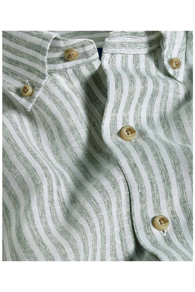 Linen Stripe Sport Shirt, Alternate, color, SAGE