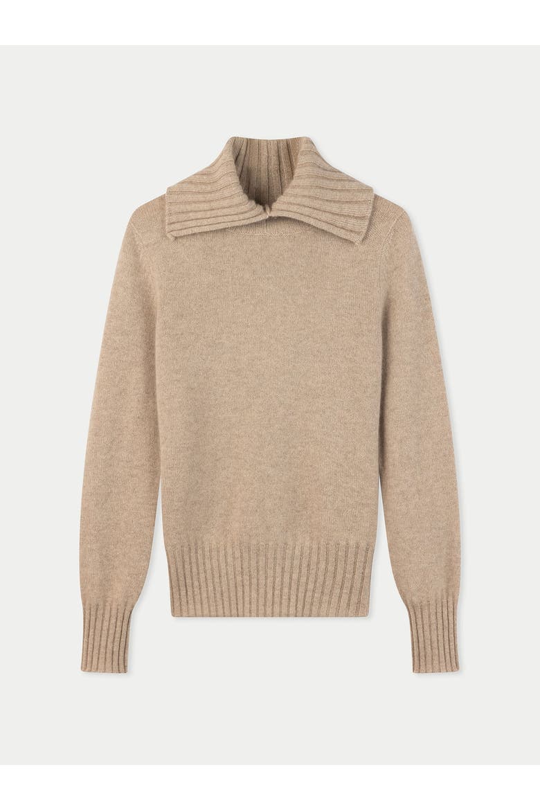 Slit T-Neck Sweater, Main, color, warm grey