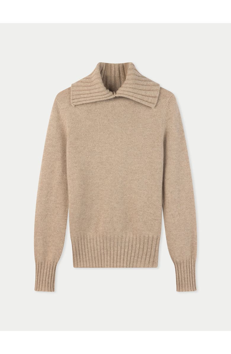 Gobi Cashmere Slit T-Neck Sweater, Main, color, Warm Grey