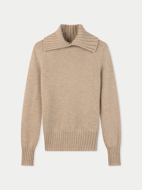 Slit T-Neck Sweater