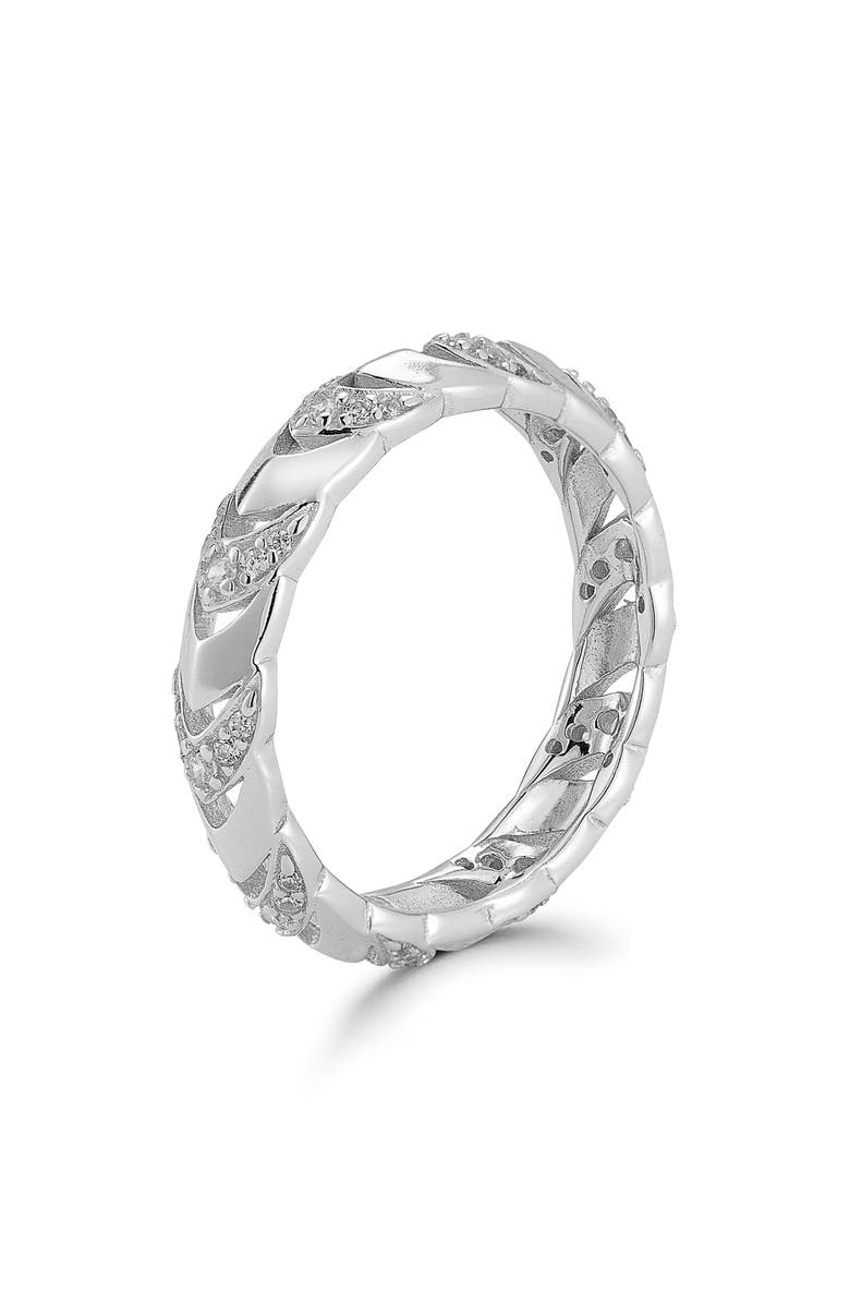CHLOE AND MADISON Cubic Zirconia Band Ring, Alternate, color, Silver