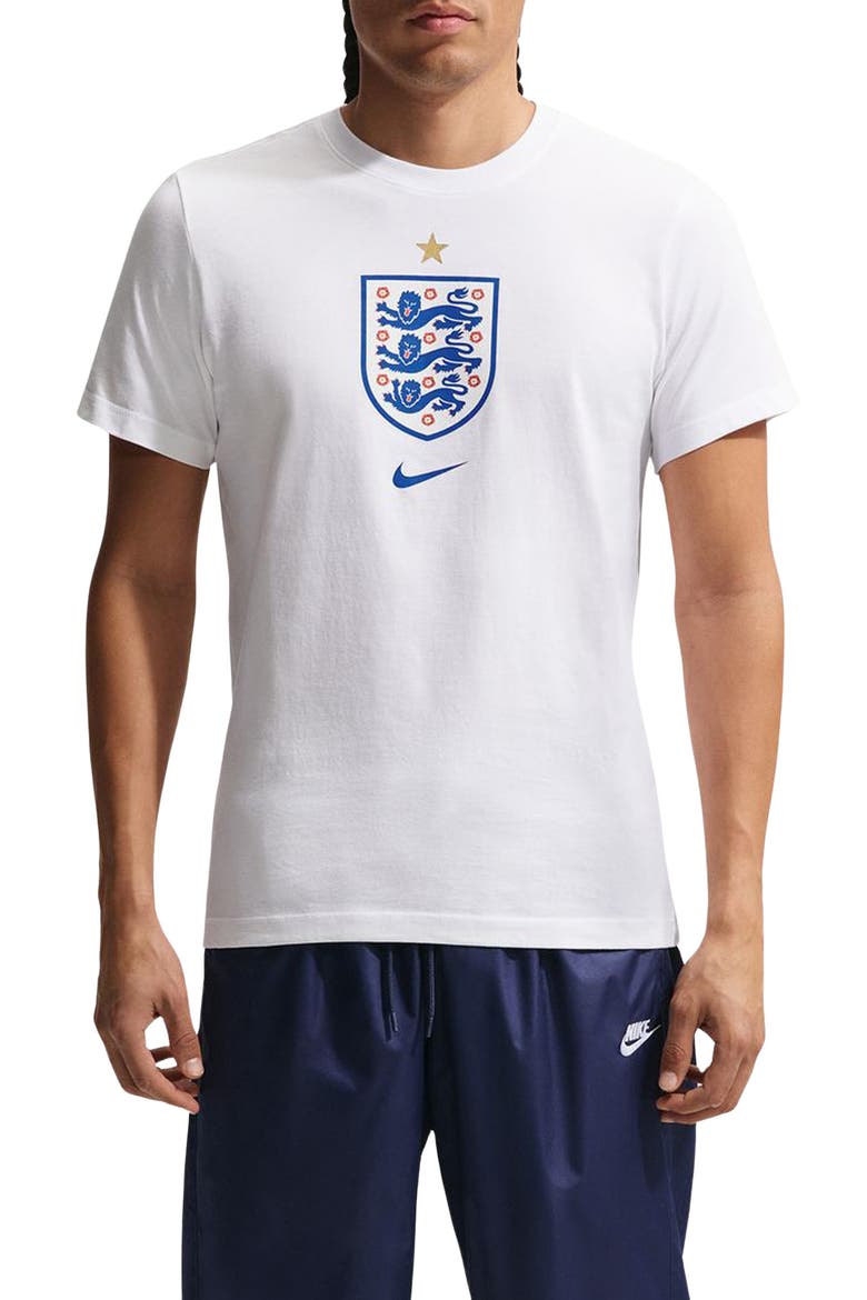 England Crest Cotton Graphic T-Shirt, Main, color, WHITE