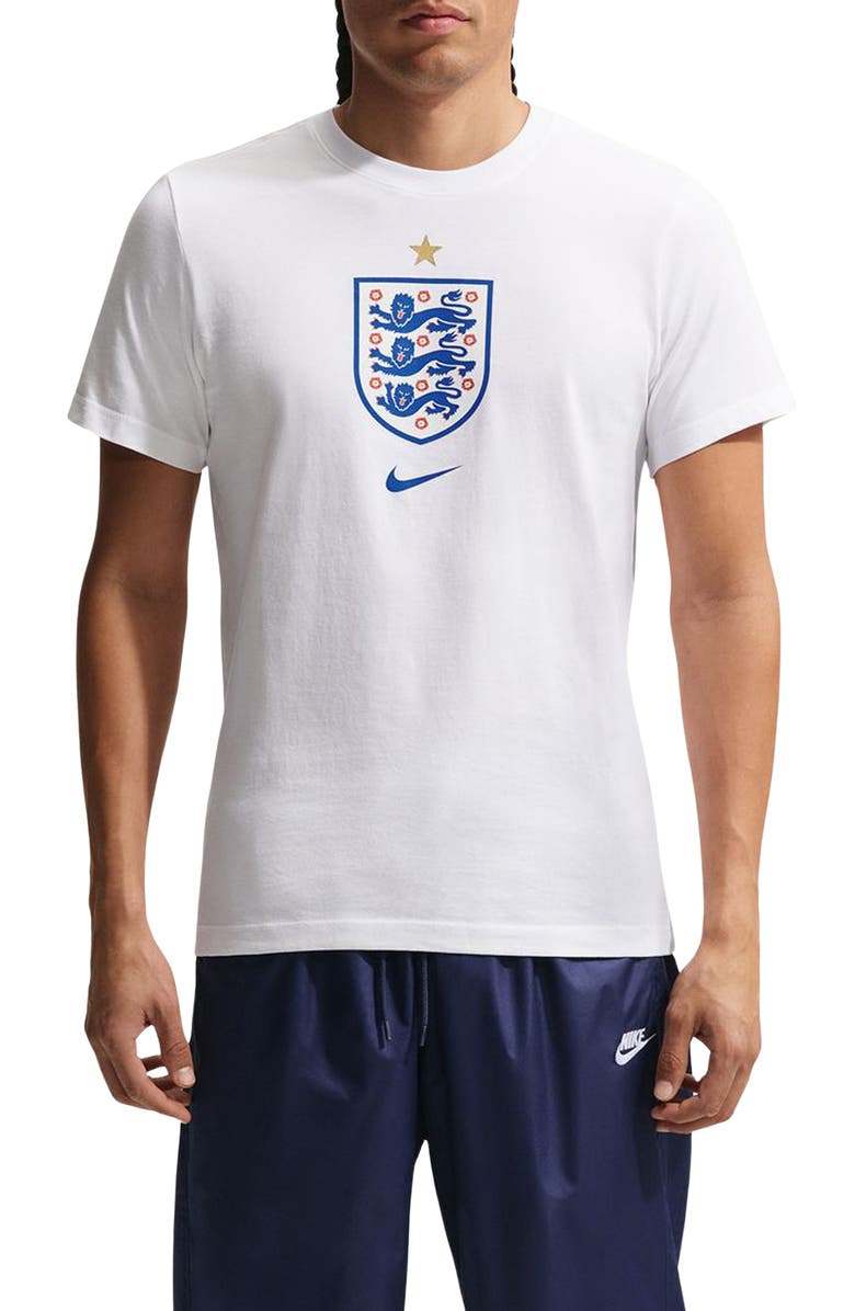 Nike England Crest Cotton Graphic T-Shirt, Main, color, White