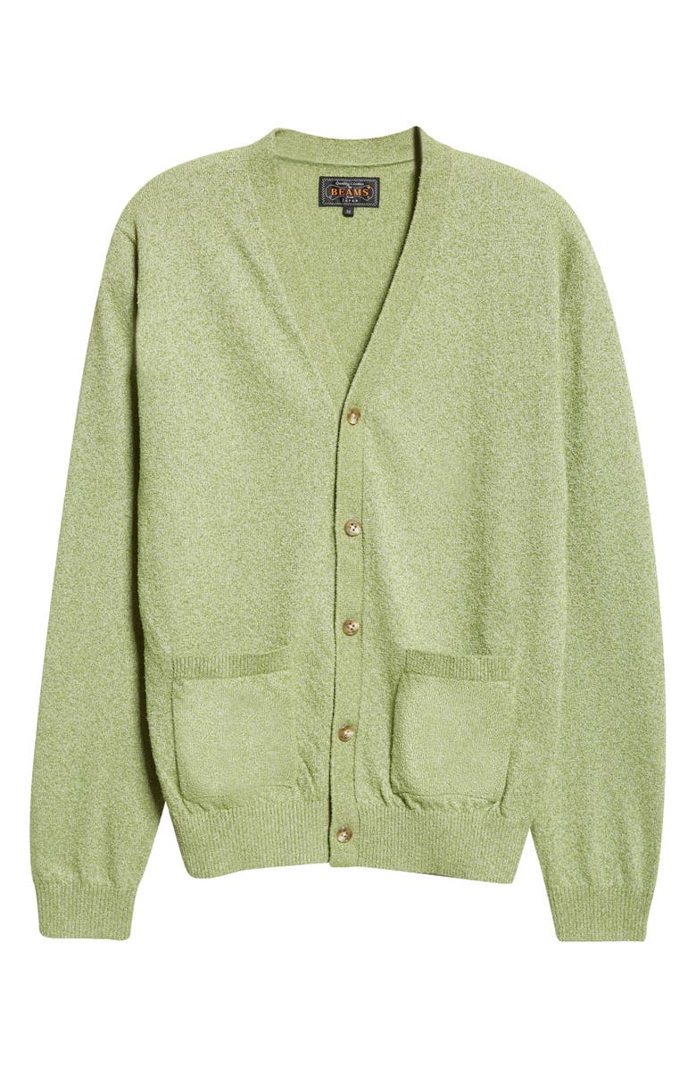 BEAMS Bouclé Cardigan, Alternate, color, Olive