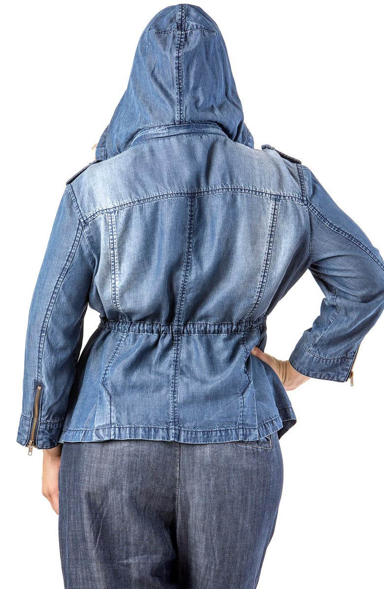 Standards & Practices Abby Zip Front Hooded Denim Jacket, Alternate, color, 