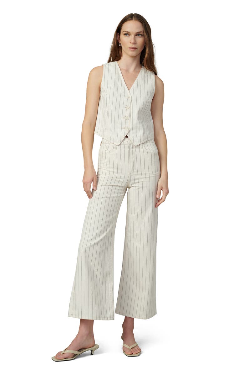 Joe's The Relaxed Stripe Stretch Cotton Crop Vest, Alternate, color, Natural Stipe