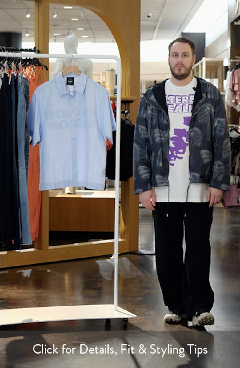 Logo Appliqué Short Sleeve Button-Up Shirt, sales video thumbnail