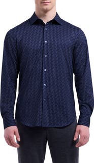 Bugatchi James OoohCotton® Geo Print Button-Up Shirt