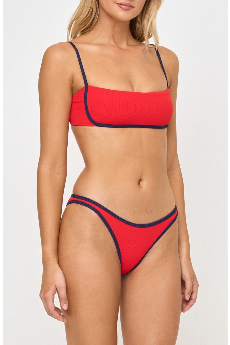 Suzi Textured Bikini Bottoms, Alternate, color, FLAME/ MIDNIGHT
