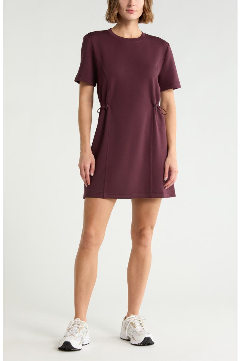 Whisper Knit Short Sleeve Dress, Main, color, BURGUNDY FUDGE
