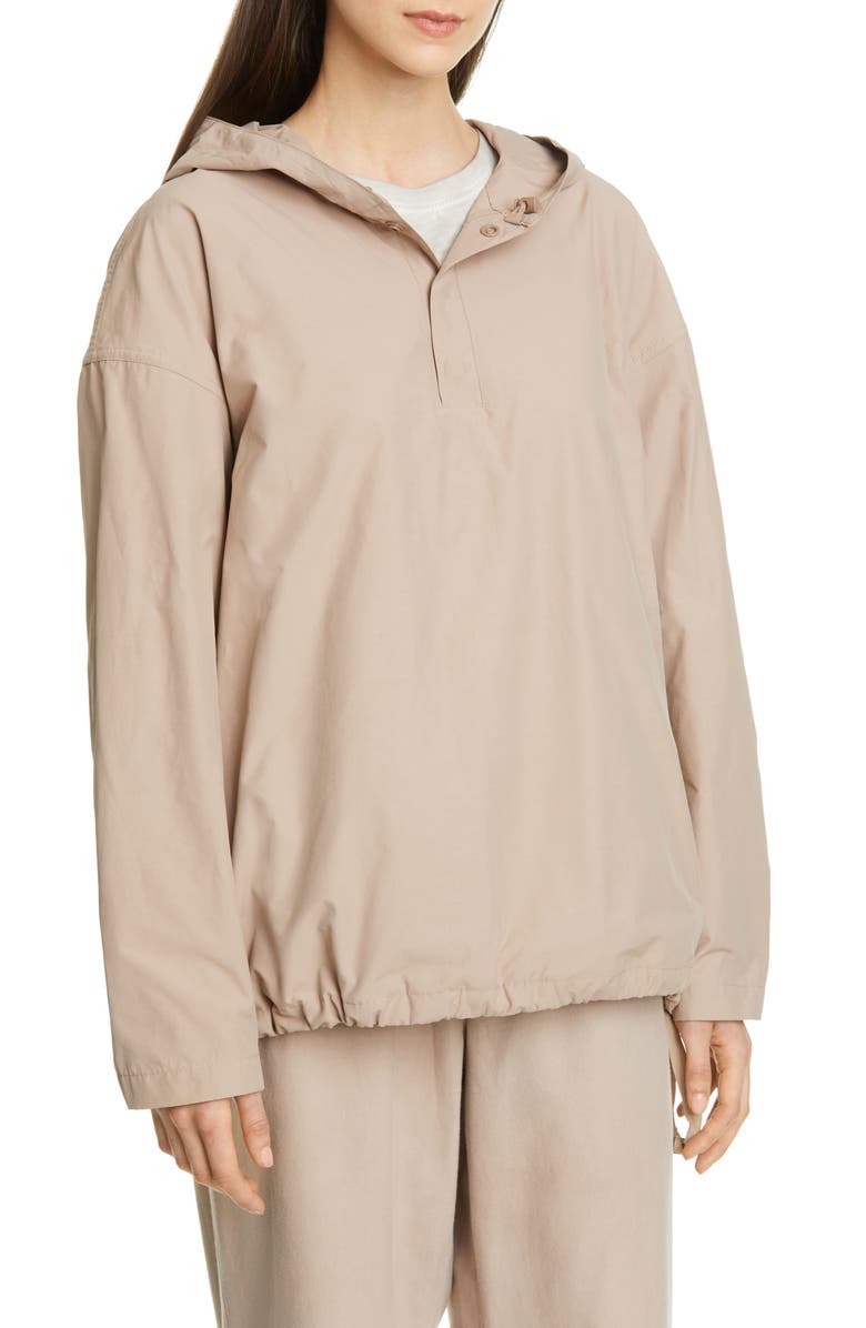Eileen Fisher Hooded Organic Cotton Blend Jacket, Alternate, color, 